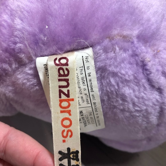 Rare Vintage Ganz Bros. Plush Purple Bear With Blue Hat And Bow Tie 14” - Picture 9 of 11